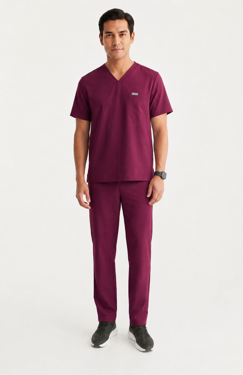 Men Eco Aware Performance Burgundy Scrubs {11 Pocket}