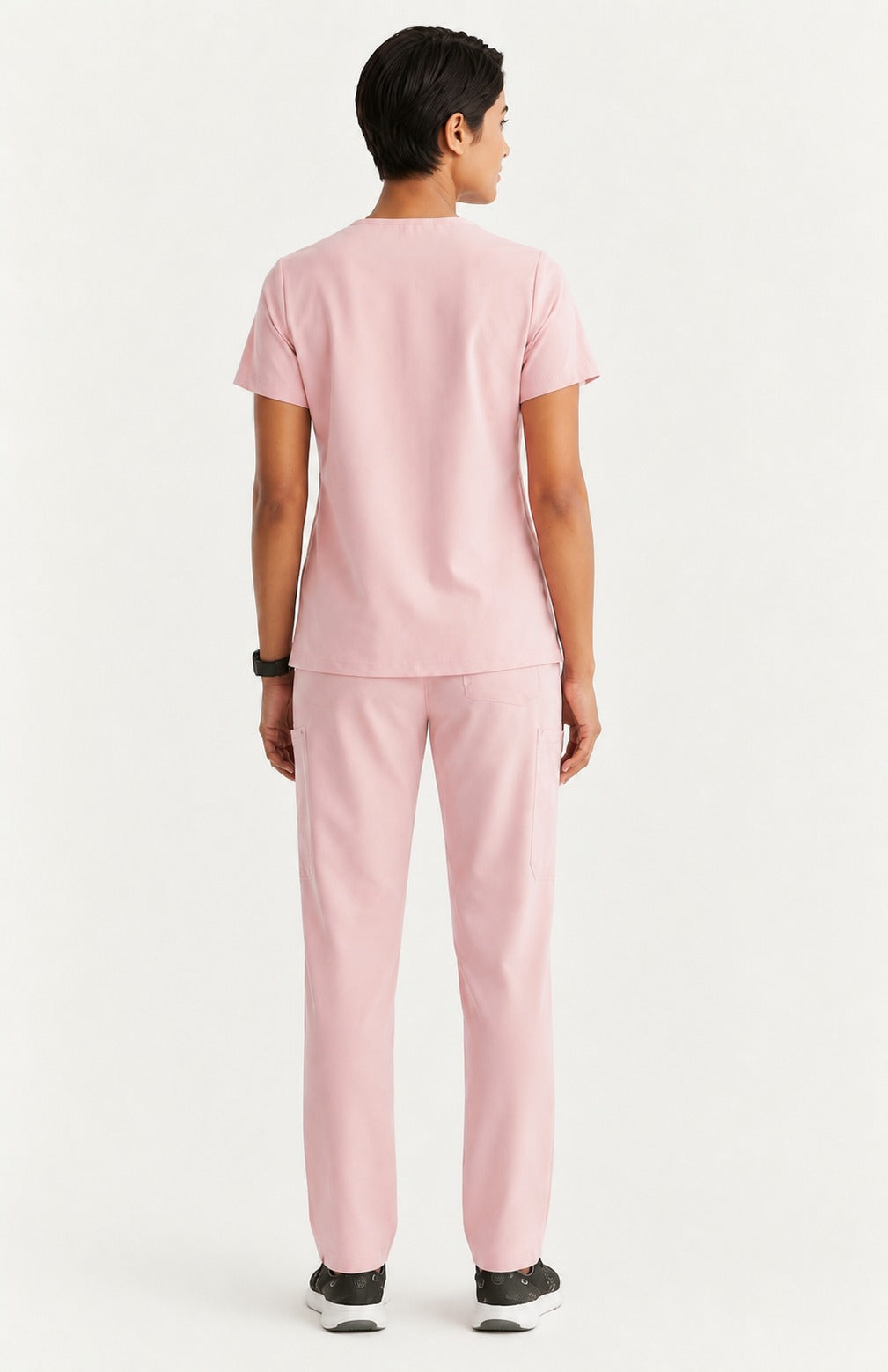 Women Eco Aware Performance Light Pink Scrubs {11 Pocket}