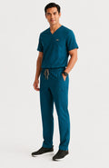 Men Eco Aware Performance Aqua Blue Scrubs {11 Pocket}