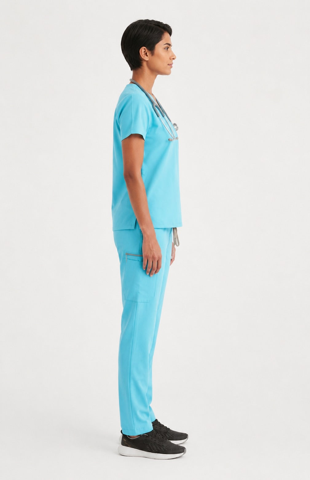 Women Eco Aware Performance Aqua Blue Scrubs {11 Pocket}