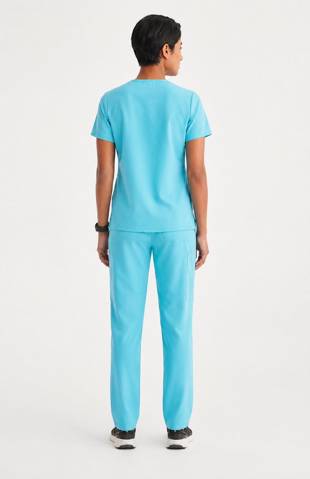 Women Eco Aware Performance Aqua Blue Scrubs {11 Pocket}