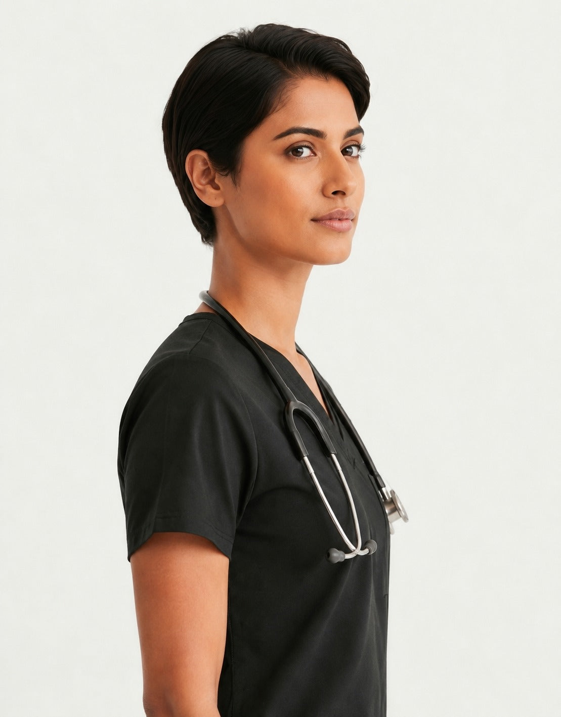 Women Eco Aware Performance Black Scrubs {11 Pocket}