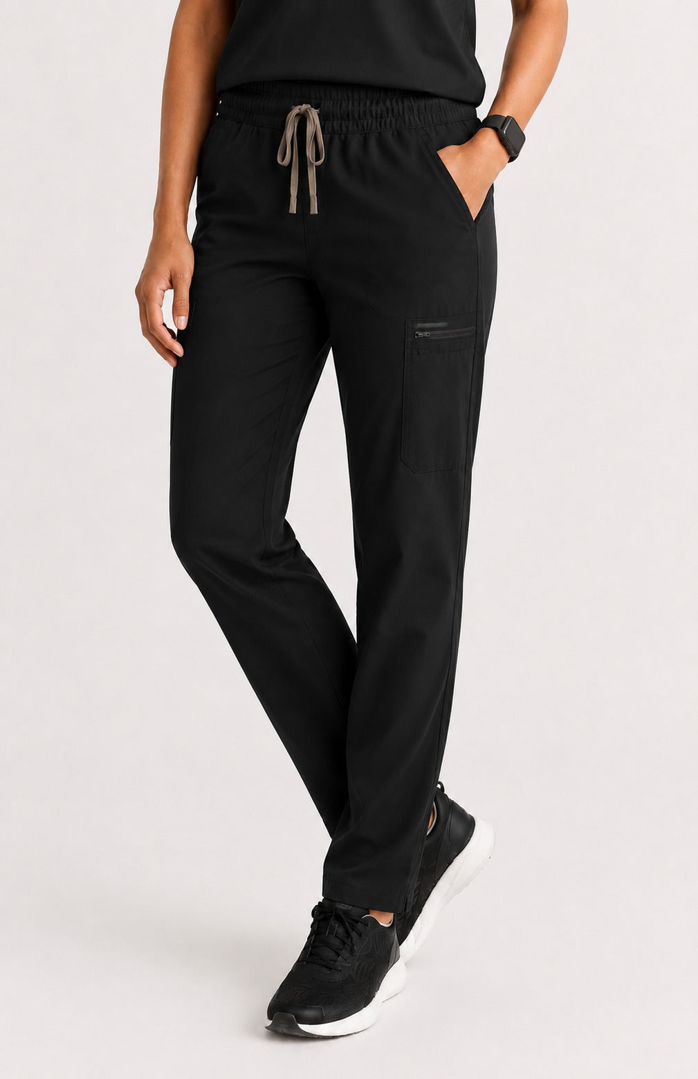 Women Eco Aware Performance Black Scrubs {11 Pocket}