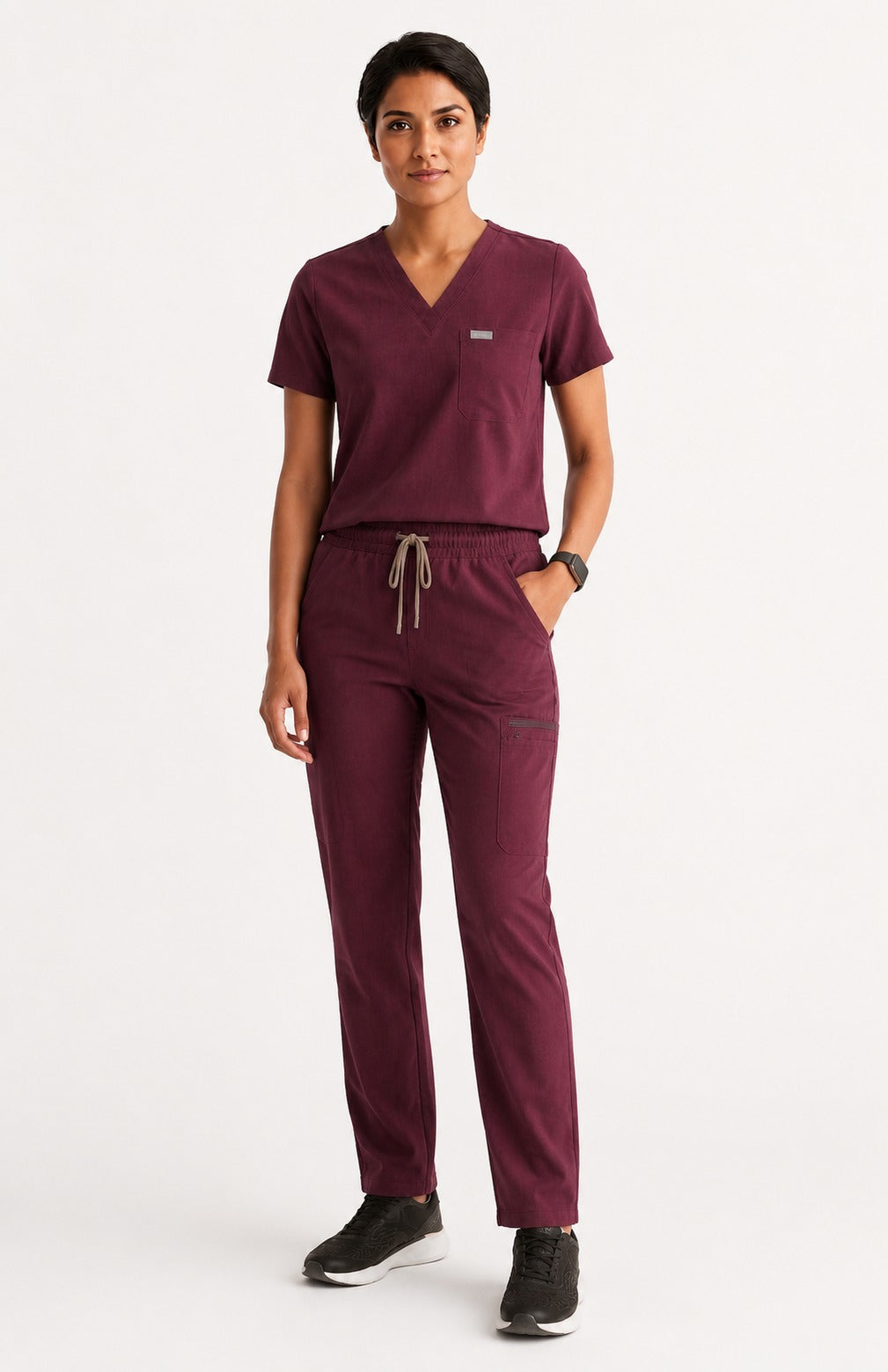 Women Classic Performance Burgundy Scrubs (AirEdge Fabric)