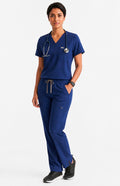 Women Eco Aware Performance Dark Blue Scrubs {11 Pocket}