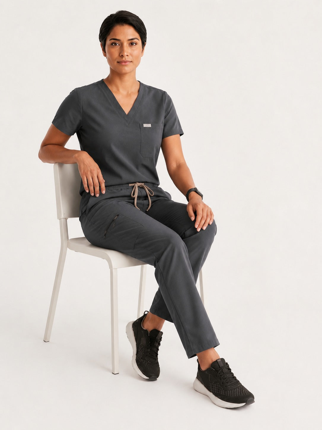Women Eco Aware Performance Slate Grey Scrubs {11 Pocket}