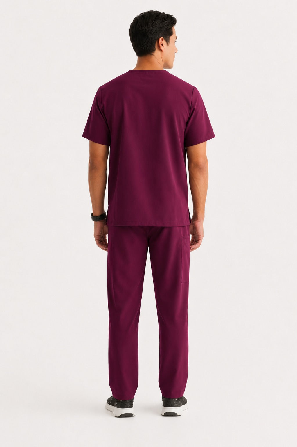 Men Util Tech 5 Pocket Burgundy Scrubs