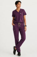 Women Eco Aware Performance Purple Scrubs {11 Pocket}