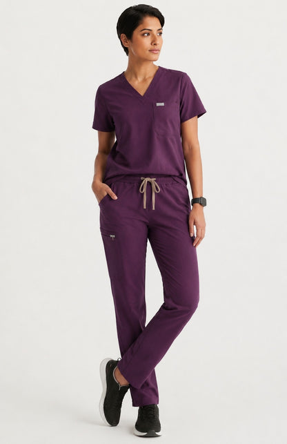 Women Eco Aware Performance Purple Scrubs {11 Pocket}