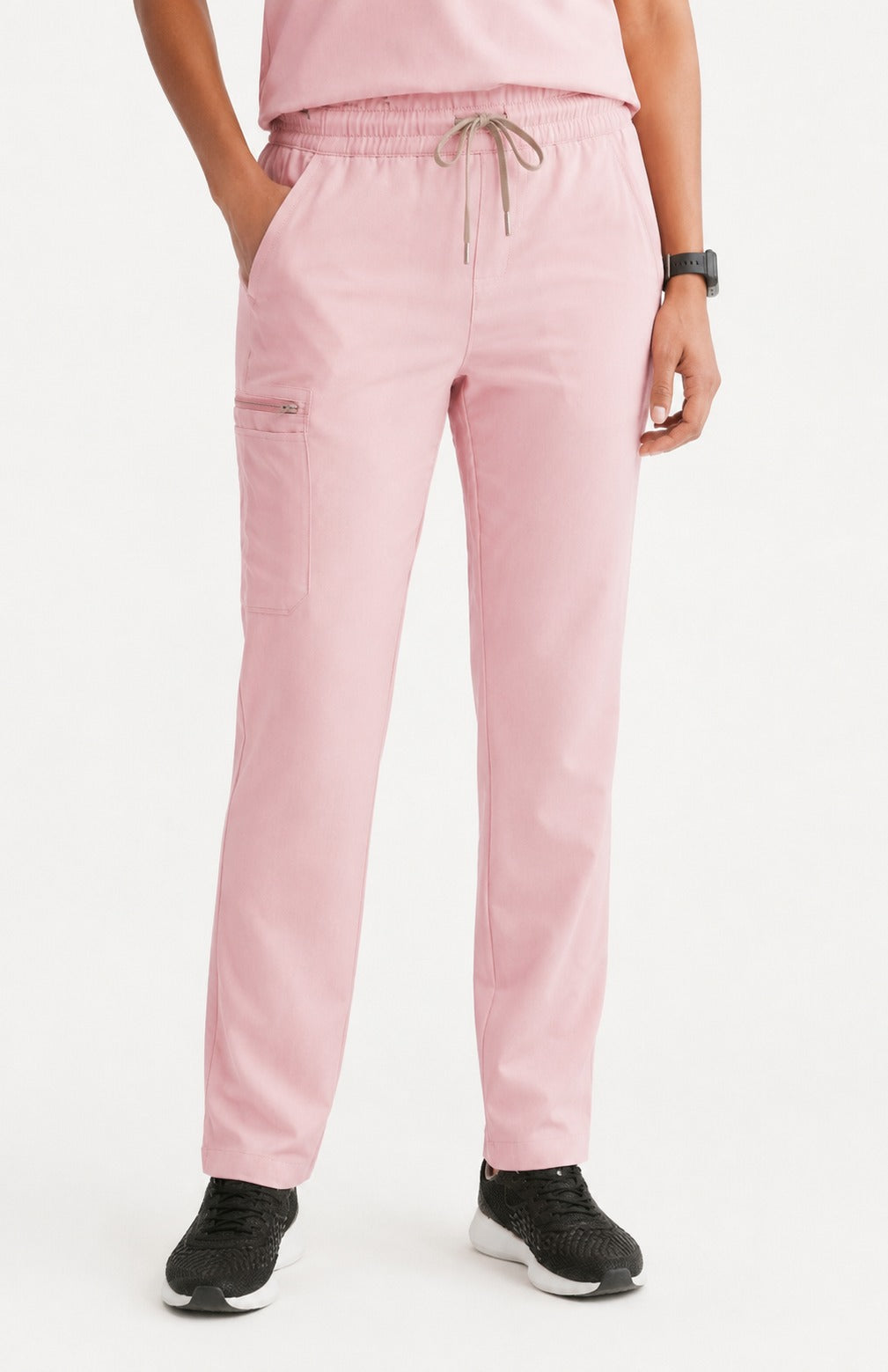 Women Util Tech 5 Pocket Light Pink Scrubs