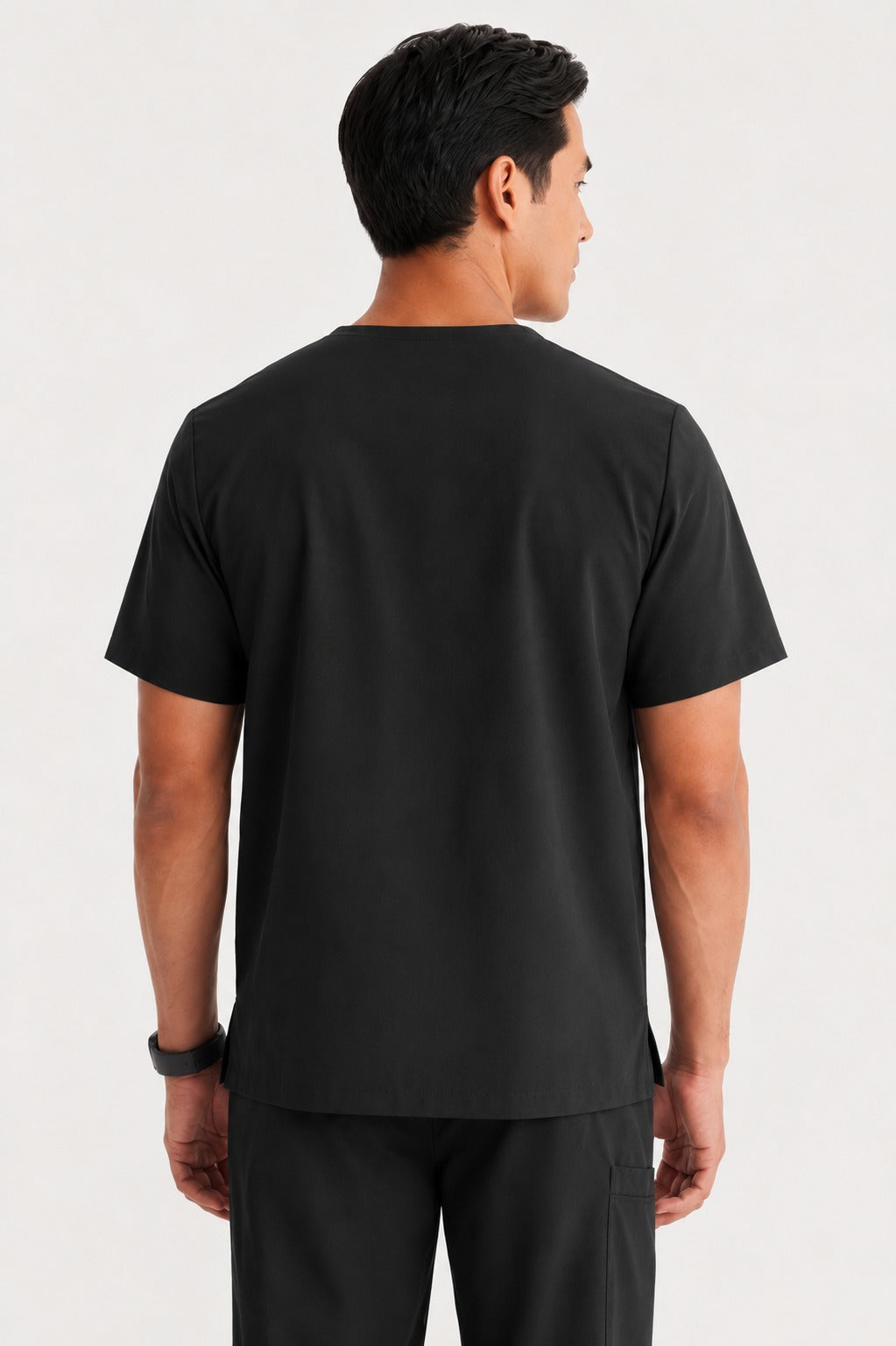 Men Eco Aware Performance Black Scrubs {11 Pocket}