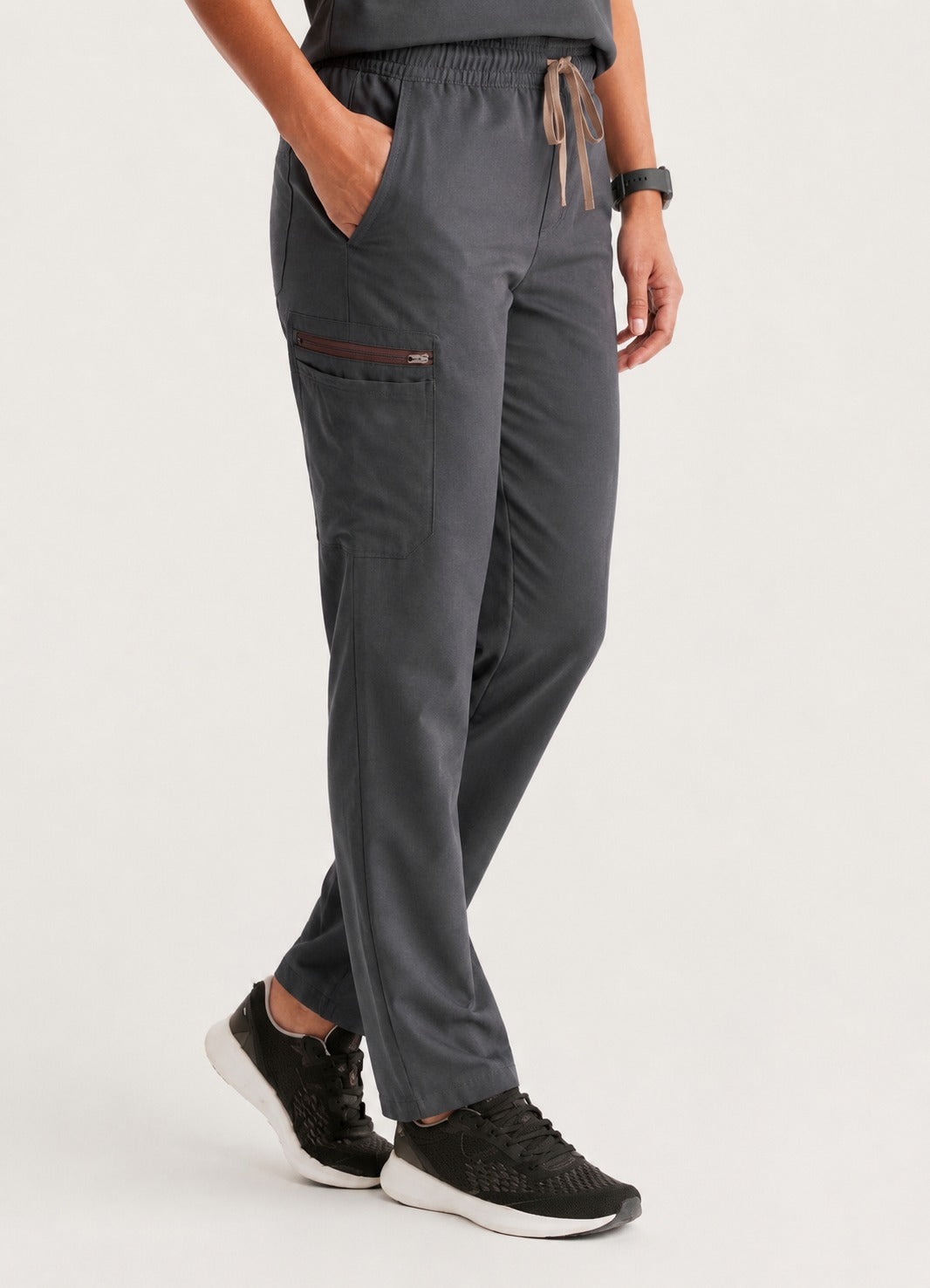 Women Util Tech 5 Pocket Grey Scrubs