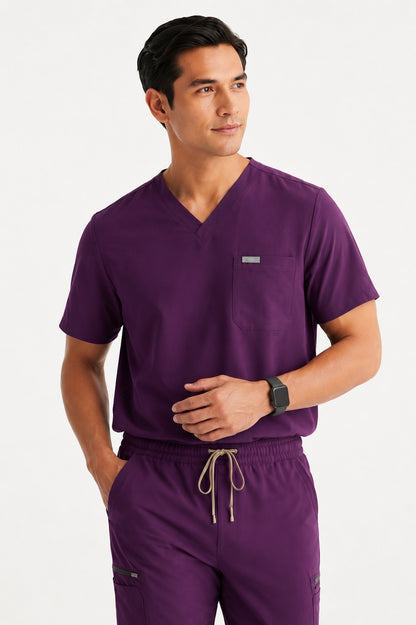 Men Eco Aware Performance Purple Scrubs {11 Pocket}